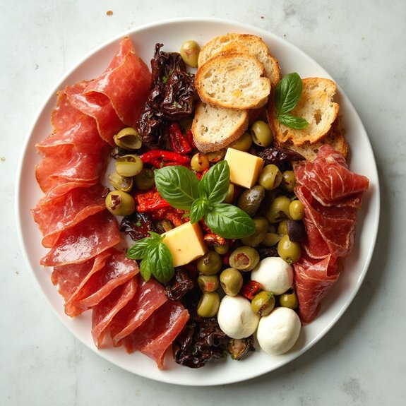 assorted italian appetizer selection