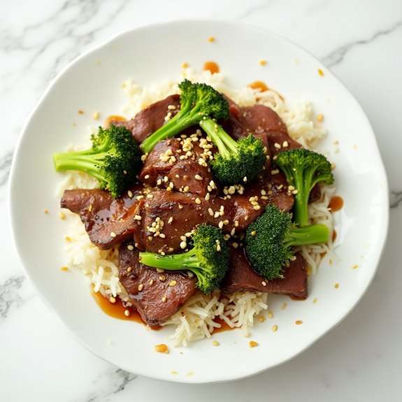 beef stir fried with broccoli