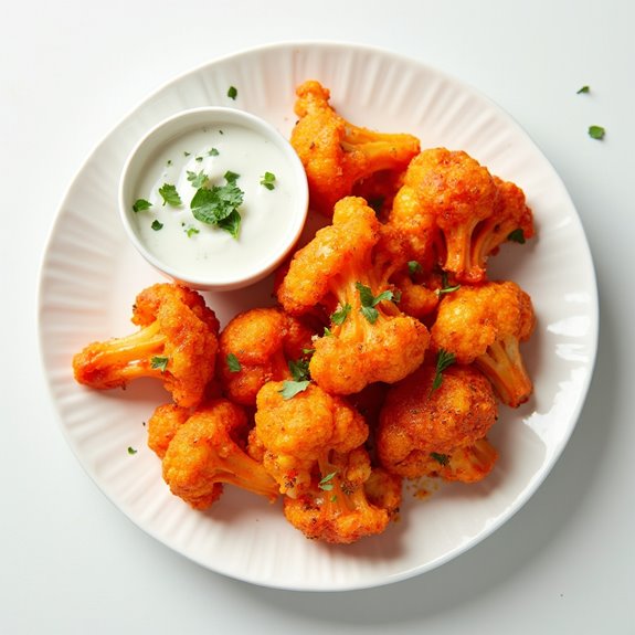 buffalo flavored cauliflower appetizers