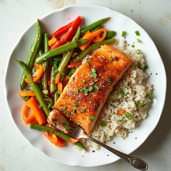 citrusy salmon rice bowl