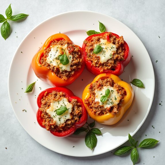 colorful filled bell peppers