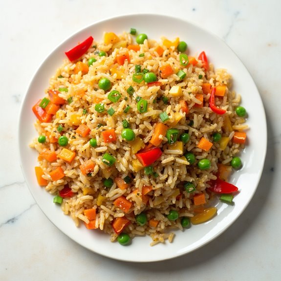 colorful vegetable rice dish