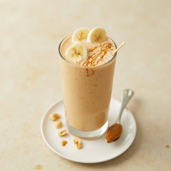 creamy banana peanut smoothie