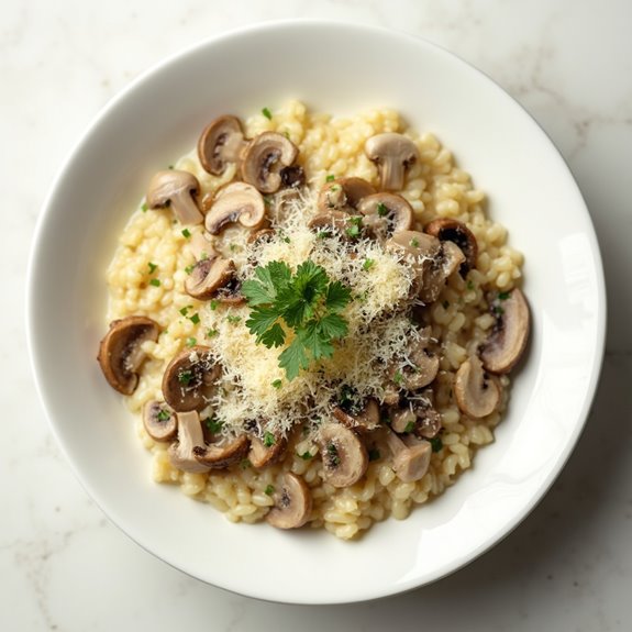 creamy mushroom rice dish