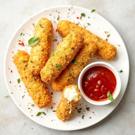 crispy air fried cheese sticks