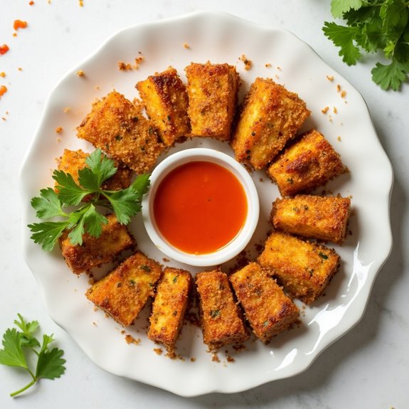 crispy air fried tofu bites