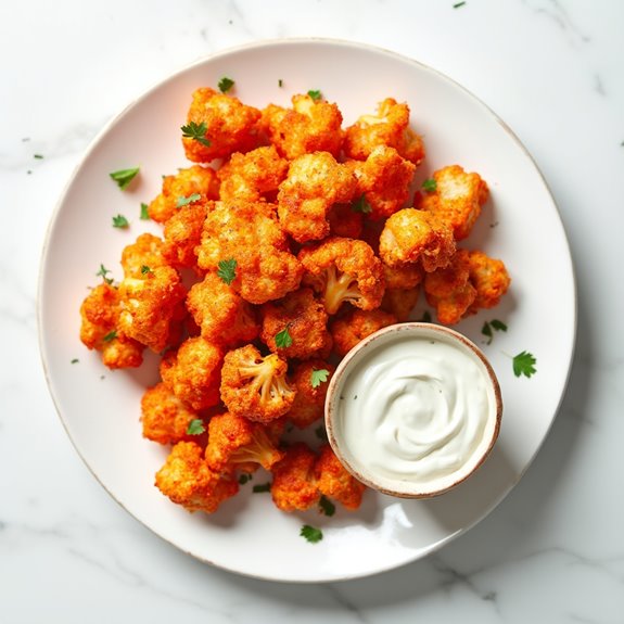 crispy buffalo cauliflower bites