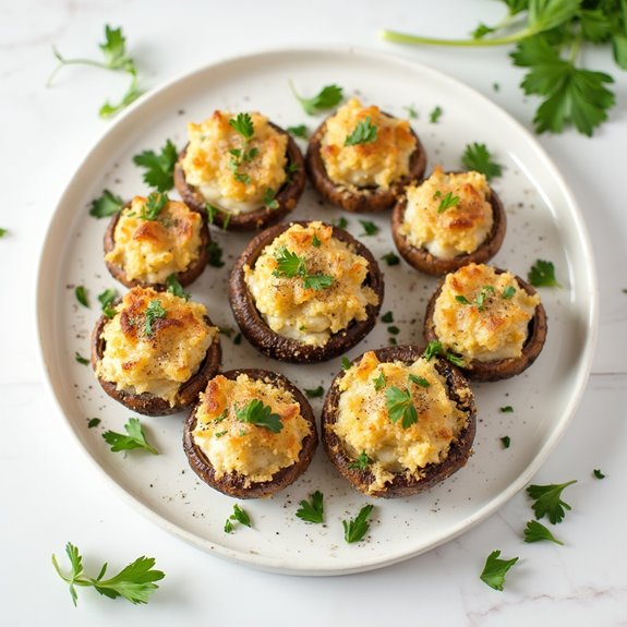 crispy flavorful stuffed mushrooms