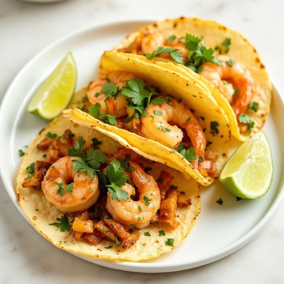 crispy shrimp filled tacos