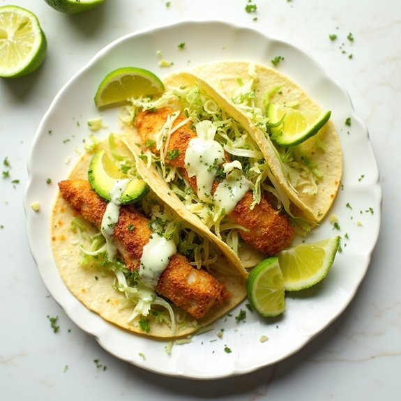 delicious crunchy fish tacos