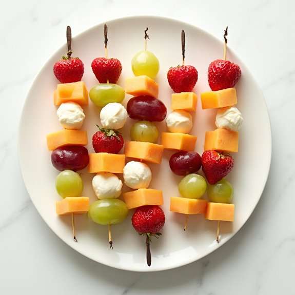 delicious fruit cheese skewers