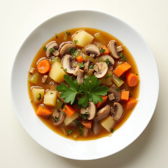 delicious hearty mushroom stew