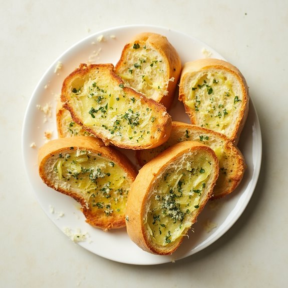 deliciously toasted garlic bread