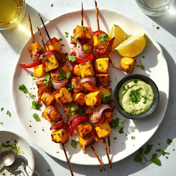 flavorful indian cheese skewers