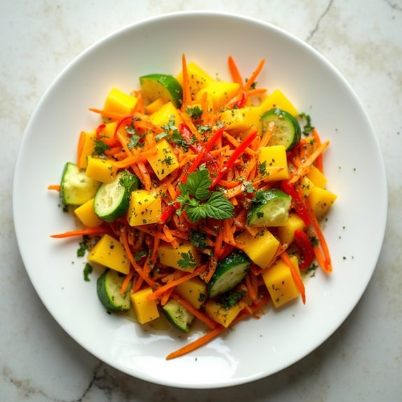 fresh and spicy mango salad