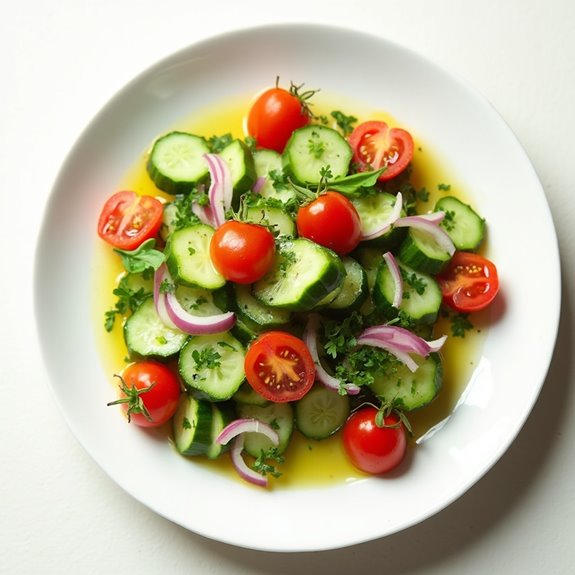 fresh cucumber tomato salad