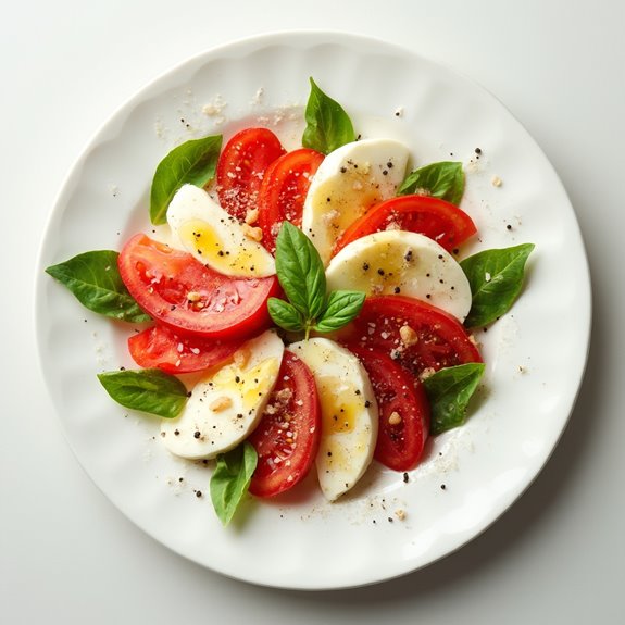 fresh mozzarella tomatoes basil