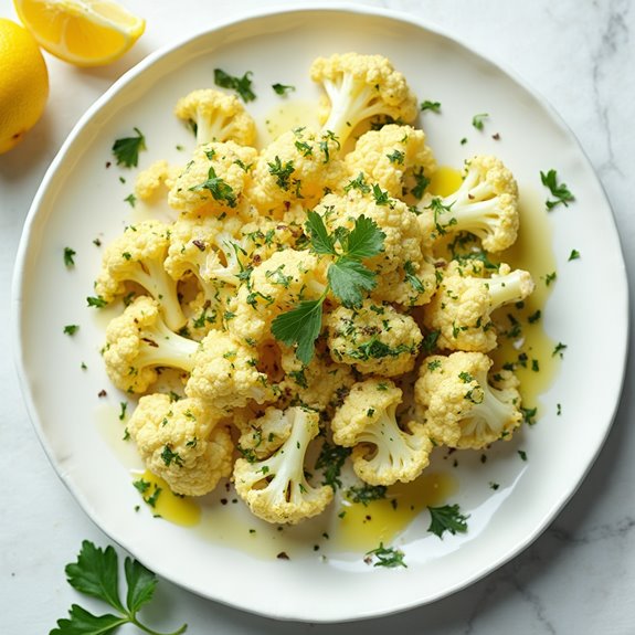 garlic infused herb cauliflower dish