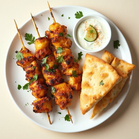 grilled chicken on skewers