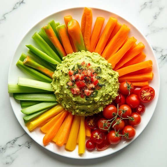 healthy dip and snacks