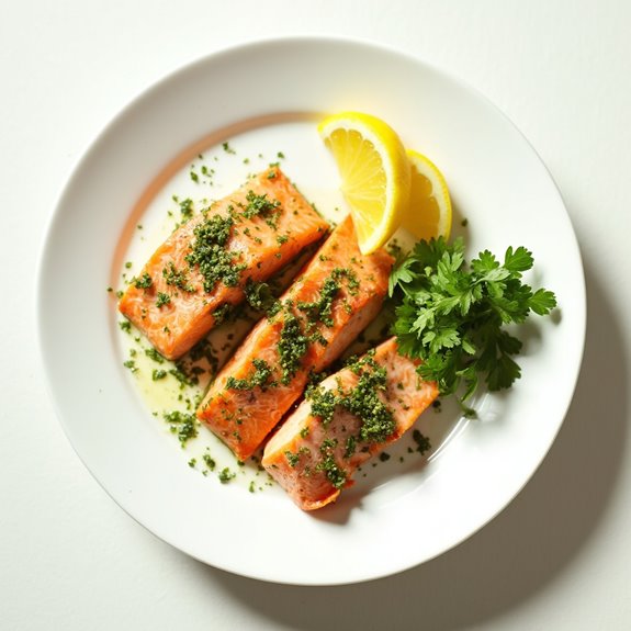 pesto filled salmon dish