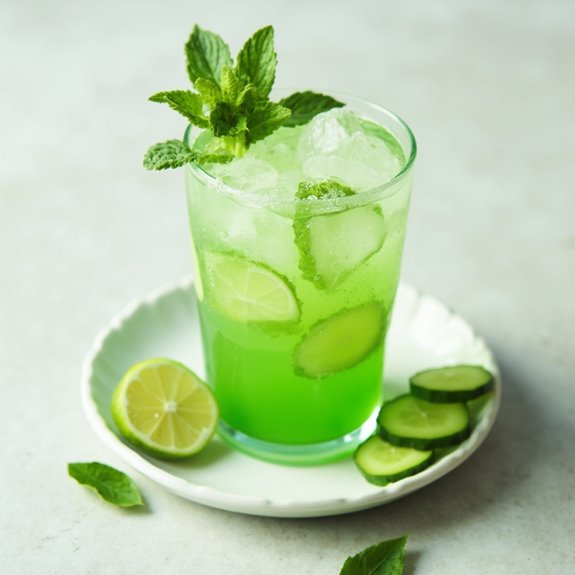 refreshing cucumber lime beverage