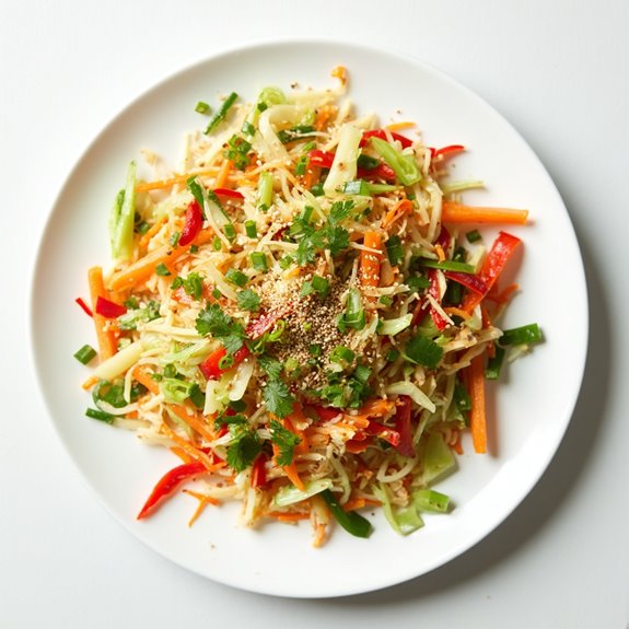 sesame ginger flavored slaw