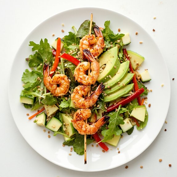 shrimp salad on grill