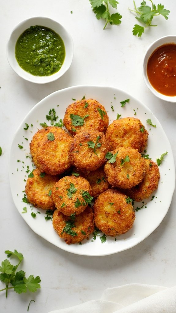 spicy potato fritters snack