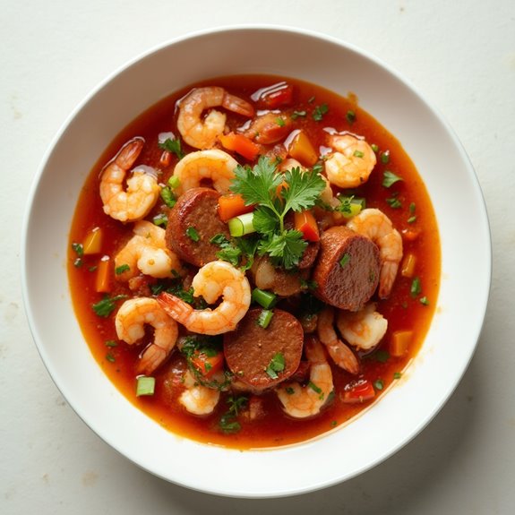 spicy shrimp and sausage stew