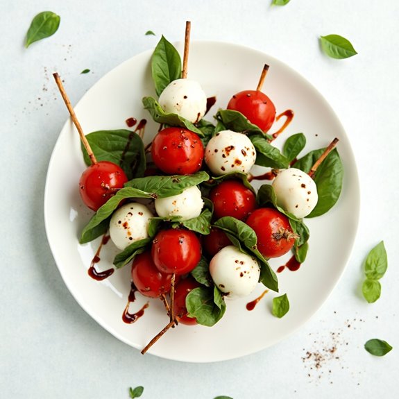 tomato mozzarella basil skewers