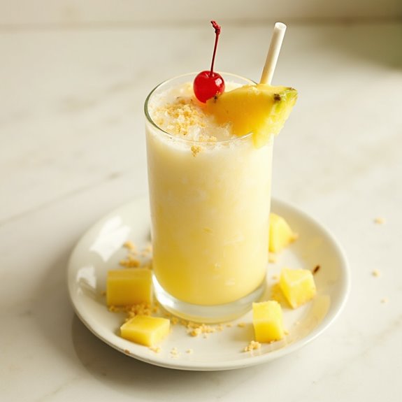 tropical coconut pineapple cocktail