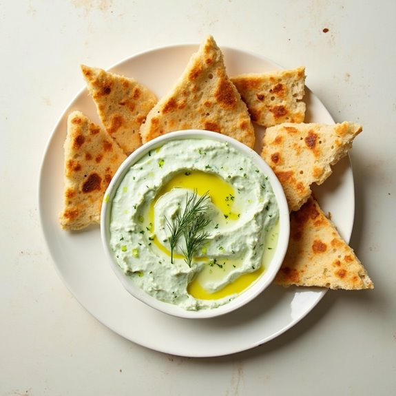 tzatziki served with pita