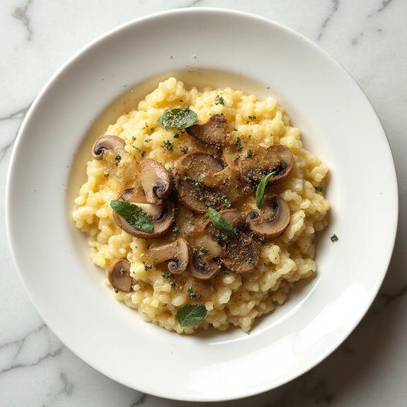 vegan creamy mushroom risotto