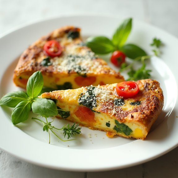 vegetable filled baked omelette