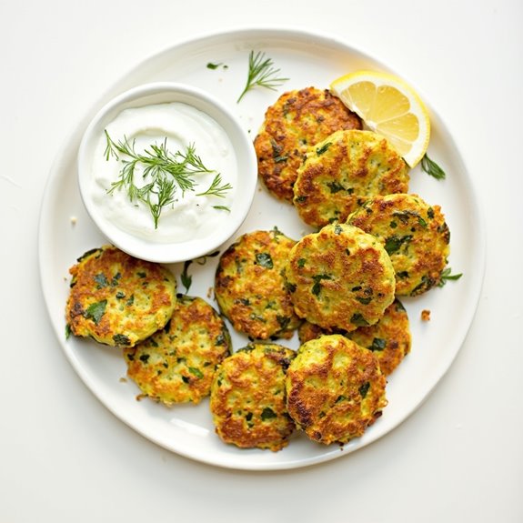 zucchini fritters with yogurt