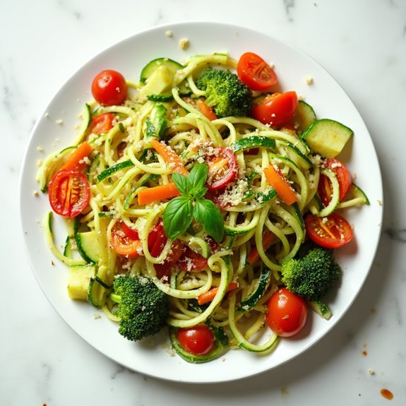 zucchini noodles with vegetables